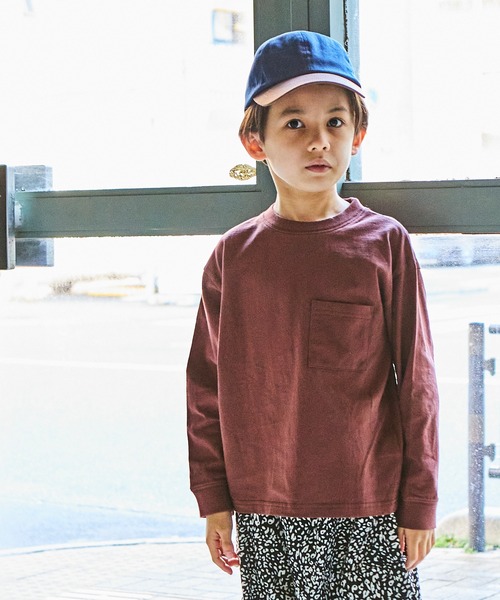 PAIRMANON STREET(ペアマノンストリート)の「【PAIRMANON STREET】無地配色胸ポケット長袖ロンT(Tシャツ/カットソー・キッズ・カーキ/ピンク/アイボリー/ミント/ブルー系その他3/モカ/ラベンダー/グレー/グレイッシュベージュ/ブラック/ブルー系その他5/ブラック系その他3/グリーン系その他/ホワイト系その他/ブラック系その他/ブルー系その他/パープル系その他/イエロー系その他2/ブラウン系その他/イエロー/ブラウン/ブラックミックス/レッド/ホワイト/ホワイト系その他2/ネイビー・100/110/120/130/140/150/90)」の11枚目の写真