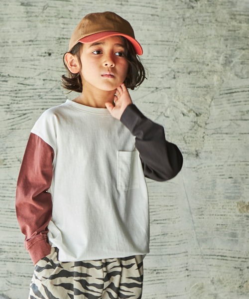 PAIRMANON STREET(ペアマノンストリート)の「【PAIRMANON STREET】無地配色胸ポケット長袖ロンT(Tシャツ/カットソー・キッズ・カーキ/ピンク/アイボリー/ミント/ブルー系その他3/モカ/ラベンダー/グレー/グレイッシュベージュ/ブラック/ブルー系その他5/ブラック系その他3/グリーン系その他/ホワイト系その他/ブラック系その他/ブルー系その他/パープル系その他/イエロー系その他2/ブラウン系その他/イエロー/ブラウン/ブラックミックス/レッド/ホワイト/ホワイト系その他2/ネイビー・100/110/120/130/140/150/90)」の5枚目の写真