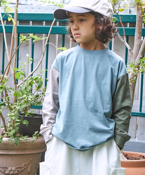 PAIRMANON STREET(ペアマノンストリート)の「【PAIRMANON STREET】無地配色胸ポケット長袖ロンT(Tシャツ/カットソー・キッズ・カーキ/ピンク/アイボリー/ミント/ブルー系その他3/モカ/ラベンダー/グレー/グレイッシュベージュ/ブラック/ブルー系その他5/ブラック系その他3/グリーン系その他/ホワイト系その他/ブラック系その他/ブルー系その他/パープル系その他/イエロー系その他2/ブラウン系その他/イエロー/ブラウン/ブラックミックス/レッド/ホワイト/ホワイト系その他2/ネイビー・100/110/120/130/140/150/90)」の20枚目の写真