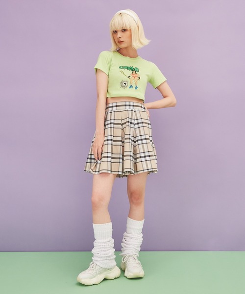 PUNYUS（プニュズ）の「チェック柄プリーツミニスカート（スカート・レディース・ベージュ/ブラック・3/4/2/1）」の16枚目の写真