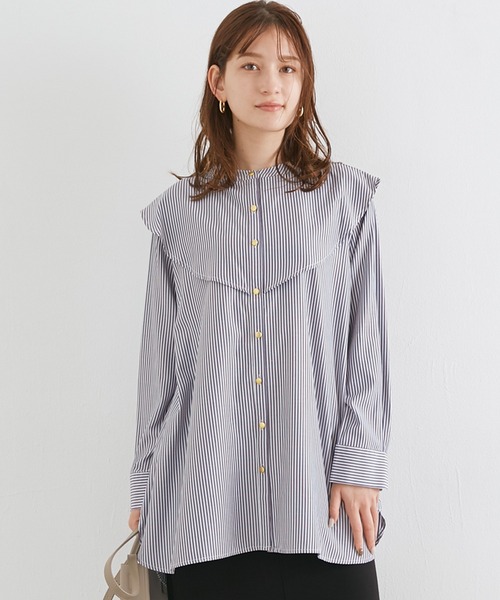 LAVEANGE(ラビアンジェ)の「フリルカラーブラウス(シャツ/ブラウス・レディース・ホワイト/ブラック/ネイビー・LL/3L/4L/M/L)」の17枚目の写真