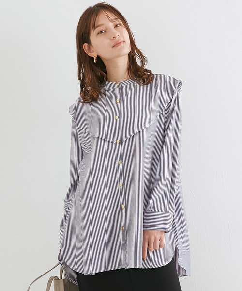 LAVEANGE(ラビアンジェ)の「フリルカラーブラウス(シャツ/ブラウス・レディース・ホワイト/ブラック/ネイビー・LL/3L/4L/M/L)」の18枚目の写真