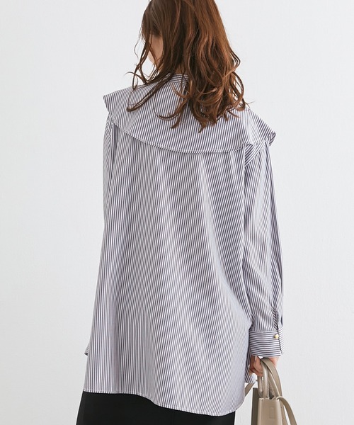 LAVEANGE(ラビアンジェ)の「フリルカラーブラウス(シャツ/ブラウス・レディース・ホワイト/ブラック/ネイビー・LL/3L/4L/M/L)」の20枚目の写真