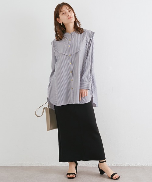 LAVEANGE(ラビアンジェ)の「フリルカラーブラウス(シャツ/ブラウス・レディース・ホワイト/ブラック/ネイビー・LL/3L/4L/M/L)」の22枚目の写真