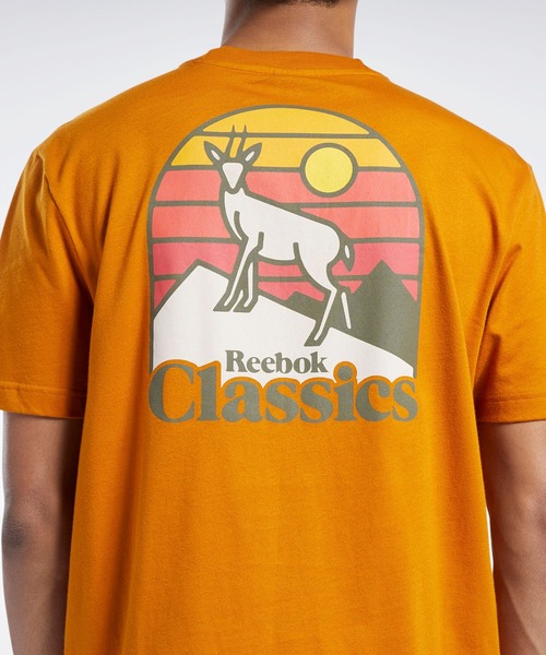 Reebok（リーボック）の「クラシックス キャンピング  グラフィック Tシャツ / Classics Camping Graphic T-Shirt（Tシャツ/カットソー・メンズ・オレンジ/ブラック/ホワイト・LARGE/X-LARGE/XX-LARGE/X-SMALL/XXX-LARGE/SMALL/MEDIUM）」の17枚目の写真