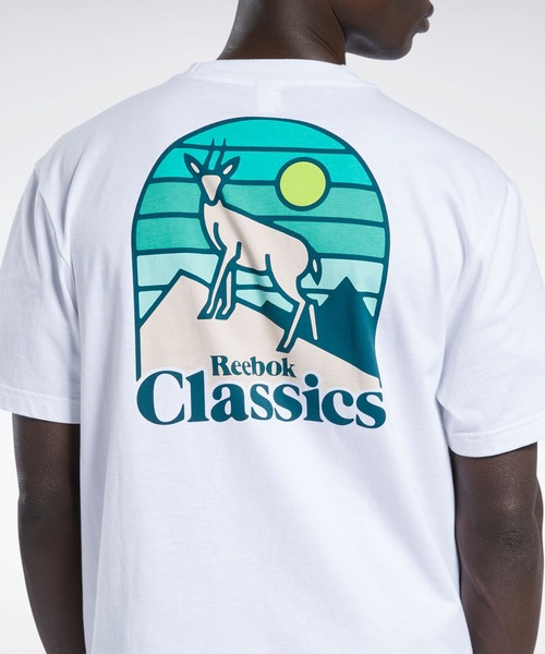 Reebok（リーボック）の「クラシックス キャンピング  グラフィック Tシャツ / Classics Camping Graphic T-Shirt（Tシャツ/カットソー・メンズ・オレンジ/ブラック/ホワイト・LARGE/X-LARGE/XX-LARGE/X-SMALL/XXX-LARGE/SMALL/MEDIUM）」の12枚目の写真