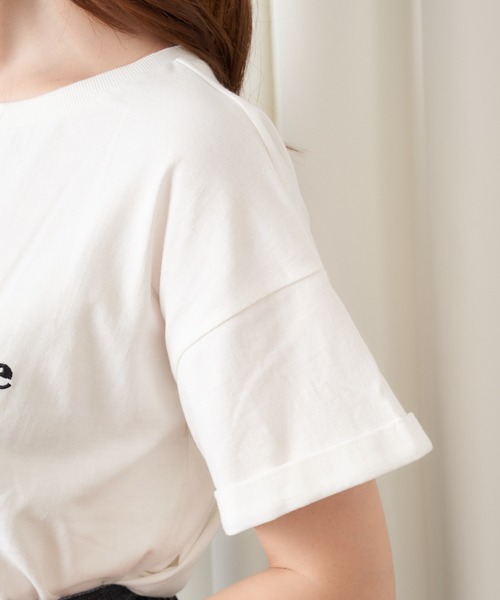 MIIA（ミーア）の「allure miia Tシャツ（Tシャツ/カットソー・レディース・ブラック/オフホワイト/ピンク・FREE）」の5枚目の写真