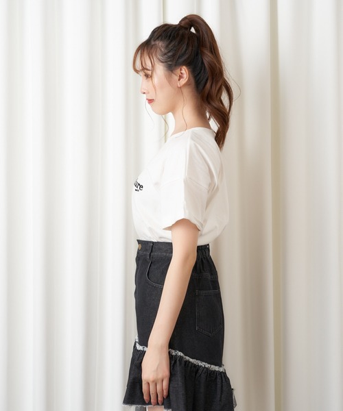 MIIA（ミーア）の「allure miia Tシャツ（Tシャツ/カットソー・レディース・ブラック/オフホワイト/ピンク・FREE）」の16枚目の写真