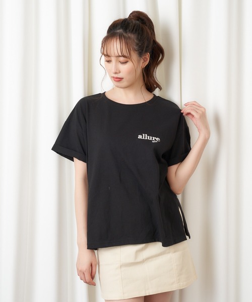 MIIA（ミーア）の「allure miia Tシャツ（Tシャツ/カットソー・レディース・ブラック/オフホワイト/ピンク・FREE）」の4枚目の写真