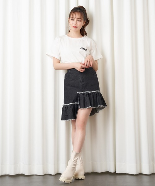 MIIA（ミーア）の「allure miia Tシャツ（Tシャツ/カットソー・レディース・ブラック/オフホワイト/ピンク・FREE）」の13枚目の写真