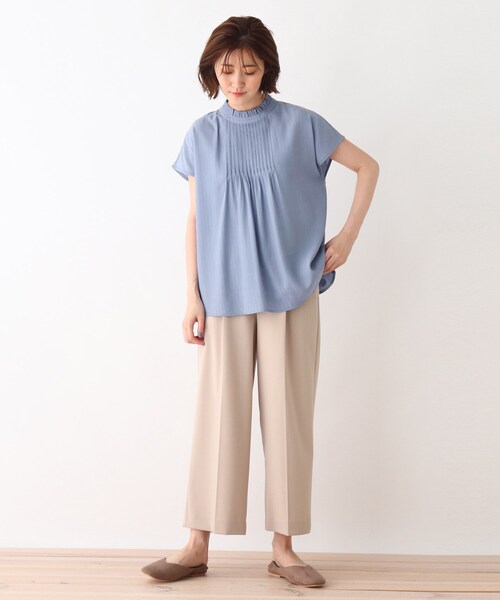 DRESKIP(ドレスキップ)の「◆チビフリルピンタックブラウス(シャツ/ブラウス・レディース・ナチュラル/ネイビー/ライトブルー・02/03)」の7枚目の写真