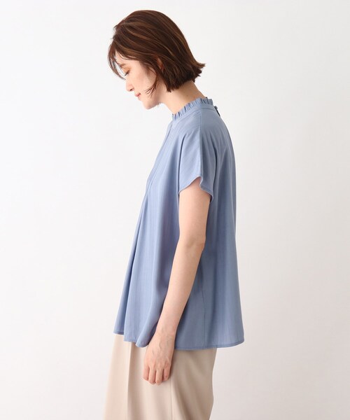 DRESKIP(ドレスキップ)の「◆チビフリルピンタックブラウス(シャツ/ブラウス・レディース・ナチュラル/ネイビー/ライトブルー・02/03)」の9枚目の写真