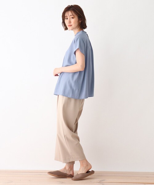 DRESKIP(ドレスキップ)の「◆チビフリルピンタックブラウス(シャツ/ブラウス・レディース・ナチュラル/ネイビー/ライトブルー・02/03)」の8枚目の写真