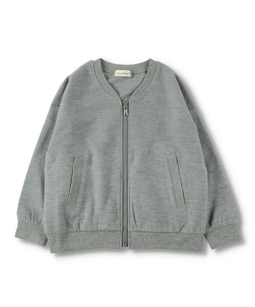 BRANSHES（ブランシェス）の「【UV加工】ジップアップライトジャケット（ブルゾン・キッズ・杢グレー/キャメル・90cm/110cm/100cm/120cm/130cm/140cm/150cm）」の6枚目の写真