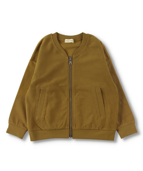 BRANSHES（ブランシェス）の「【UV加工】ジップアップライトジャケット（ブルゾン・キッズ・杢グレー/キャメル・90cm/110cm/100cm/120cm/130cm/140cm/150cm）」の7枚目の写真