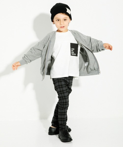 BRANSHES（ブランシェス）の「【UV加工】ジップアップライトジャケット（ブルゾン・キッズ・杢グレー/キャメル・90cm/110cm/100cm/120cm/130cm/140cm/150cm）」の13枚目の写真