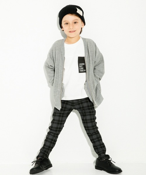 BRANSHES（ブランシェス）の「【UV加工】ジップアップライトジャケット（ブルゾン・キッズ・杢グレー/キャメル・90cm/110cm/100cm/120cm/130cm/140cm/150cm）」の3枚目の写真