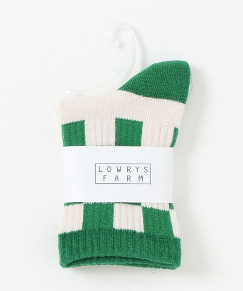 LOWRYS FARM(ローリーズファーム)の「チェッカーソックス 958460(ソックス/靴下・キッズ・ブラック/グリーン・MEDIUM/LARGE)」の1枚目の写真