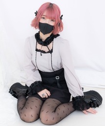 レースフリルチョーカーブラウス