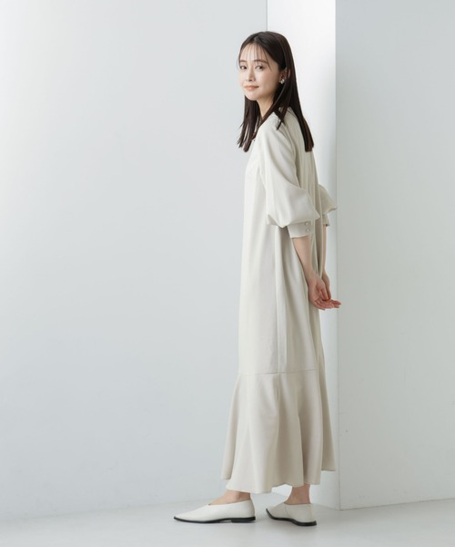 NANO universe(ナノユニバース)の「【WEB限定】ヘムフレアロングワンピース(ワンピース・レディース・ピンクベージュ/ライトベージュ/ブラック/モカ/グリーン/グレイッシュベージュ・マルチサイズ)」の18枚目の写真