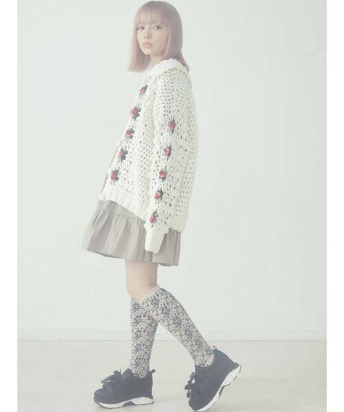 merry jenny（メリージェニー）の「クロシェカーディガン（カーディガン/ボレロ・レディース・オフホワイト/ブラック/ブラウン・FREE）」の6枚目の写真