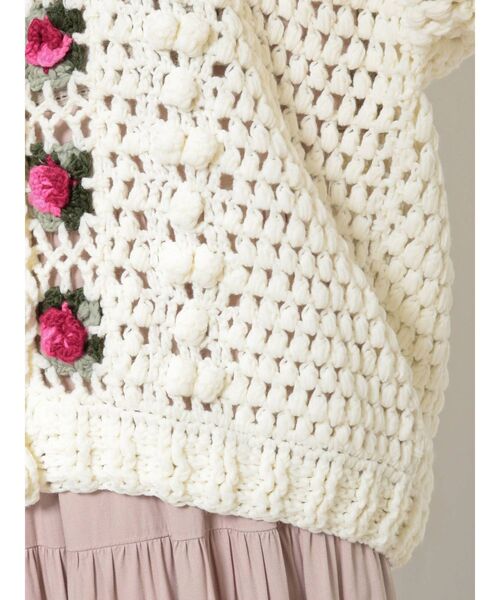 merry jenny（メリージェニー）の「クロシェカーディガン（カーディガン/ボレロ・レディース・オフホワイト/ブラック/ブラウン・FREE）」の7枚目の写真