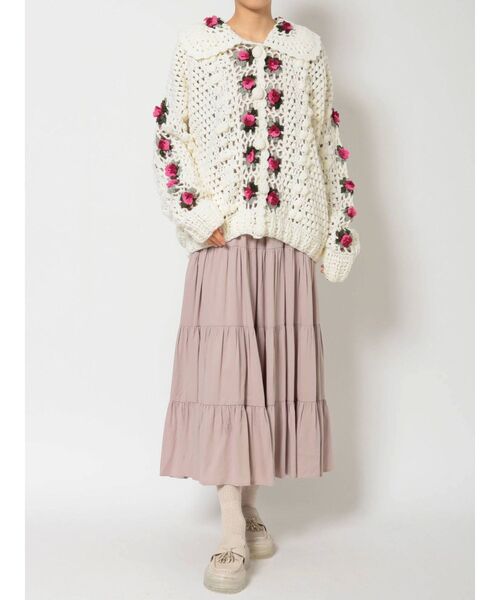 merry jenny（メリージェニー）の「クロシェカーディガン（カーディガン/ボレロ・レディース・オフホワイト/ブラック/ブラウン・FREE）」の12枚目の写真