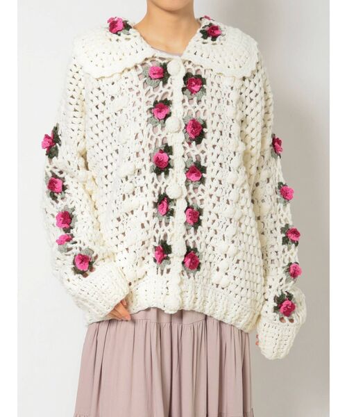 merry jenny（メリージェニー）の「クロシェカーディガン（カーディガン/ボレロ・レディース・オフホワイト/ブラック/ブラウン・FREE）」の21枚目の写真