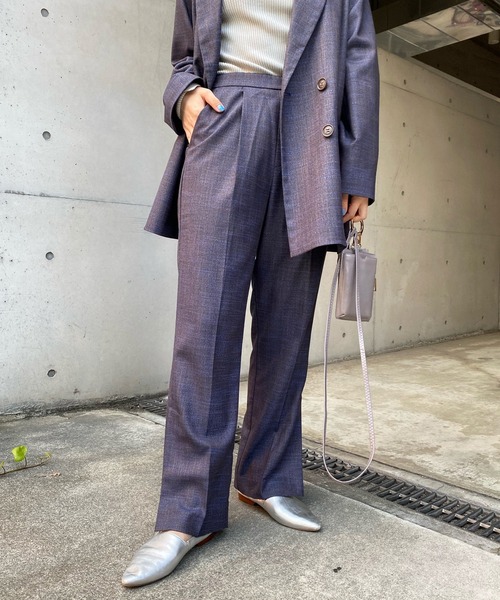 DouDou(ドゥドゥ)の「ミックスツイードパンツ(その他パンツ・レディース・ブルー/イエロー・FREE)」の5枚目の写真