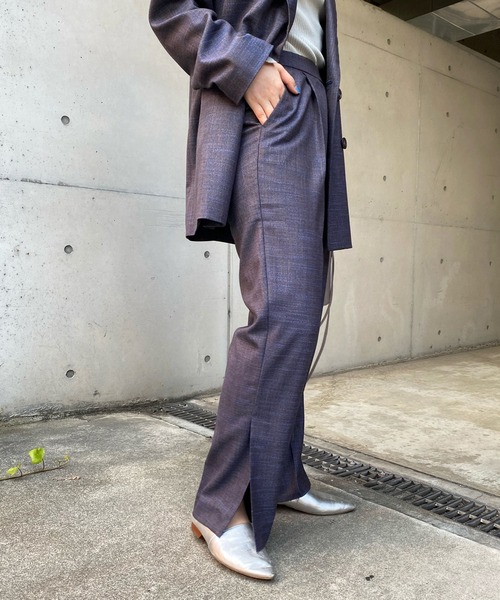 DouDou(ドゥドゥ)の「ミックスツイードパンツ(その他パンツ・レディース・ブルー/イエロー・FREE)」の9枚目の写真