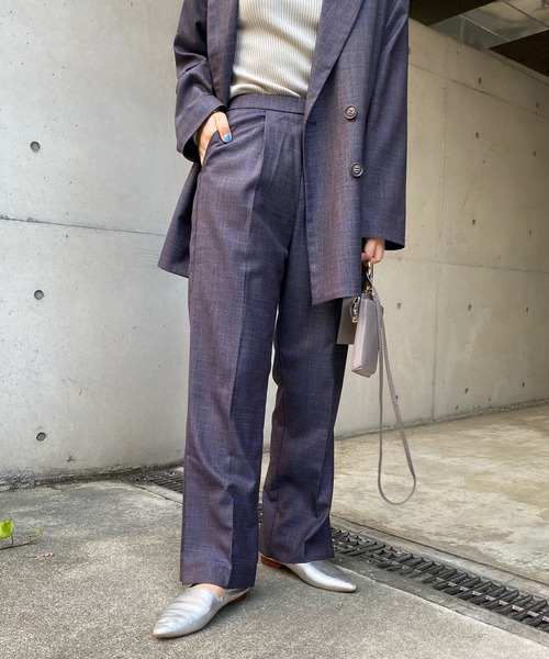 DouDou(ドゥドゥ)の「ミックスツイードパンツ(その他パンツ・レディース・ブルー/イエロー・FREE)」の8枚目の写真