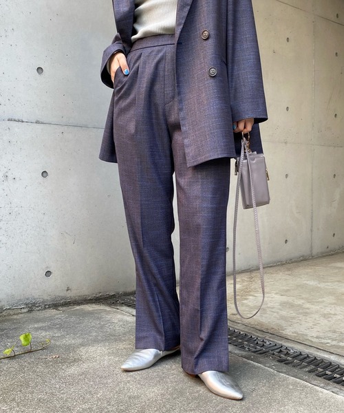 DouDou(ドゥドゥ)の「ミックスツイードパンツ(その他パンツ・レディース・ブルー/イエロー・FREE)」の12枚目の写真