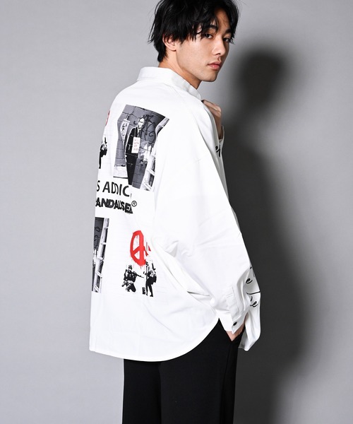 BRANDALISED（ブランダライズド）の「GA×BRANDALISED ART SHIRT/アートフォト 長袖シャツ（シャツ/ブラウス・メンズ・ホワイト/ブラック/ライトグレー・FREE）」の10枚目の写真