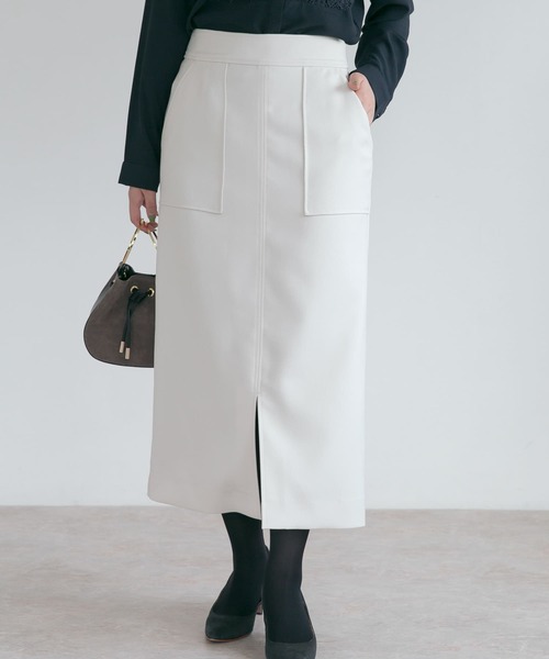 URBAN RESEARCH ROSSO WOMEN（アーバンリサーチ　ロッソ）の「カルゼダブルクロスポケットタイトスカート（スカート・レディース・ブラック/ブラウン/アイボリー・38/36）」の2枚目の写真