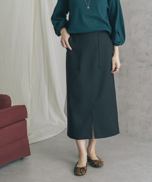 URBAN RESEARCH ROSSO WOMEN（アーバンリサーチ　ロッソ）の「カルゼダブルクロスポケットタイトスカート（スカート・レディース・ブラック/ブラウン/アイボリー・38/36）」の3枚目の写真