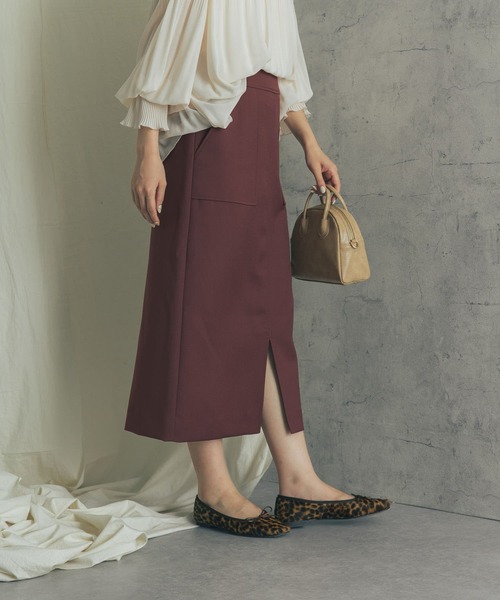 URBAN RESEARCH ROSSO WOMEN（アーバンリサーチ　ロッソ）の「カルゼダブルクロスポケットタイトスカート（スカート・レディース・ブラック/ブラウン/アイボリー・38/36）」の4枚目の写真