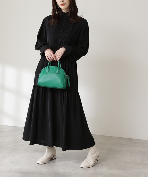 N.(N. Natural Beauty Basic)(エヌエヌナチュラルビューティーベーシック)の「【S Size Line】◆ピンタックティアードワンピース(ワンピース・レディース・オフホワイト/ブラック/ライトグリーン・SMALL/MEDIUM)」の1枚目の写真