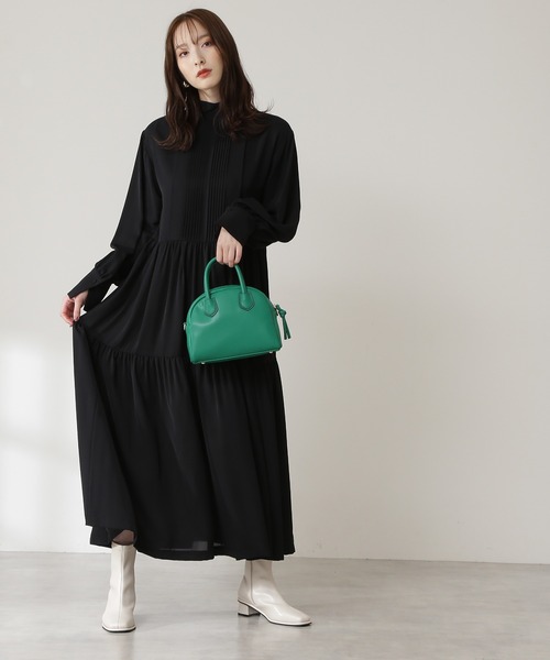 N.(N. Natural Beauty Basic)(エヌエヌナチュラルビューティーベーシック)の「【S Size Line】◆ピンタックティアードワンピース(ワンピース・レディース・オフホワイト/ブラック/ライトグリーン・SMALL/MEDIUM)」の8枚目の写真