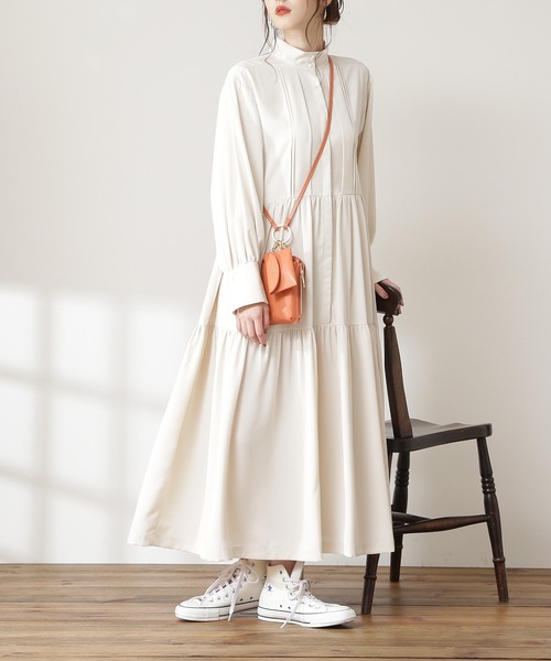 N.(N. Natural Beauty Basic)(エヌエヌナチュラルビューティーベーシック)の「【S Size Line】◆ピンタックティアードワンピース(ワンピース・レディース・オフホワイト/ブラック/ライトグリーン・SMALL/MEDIUM)」の14枚目の写真