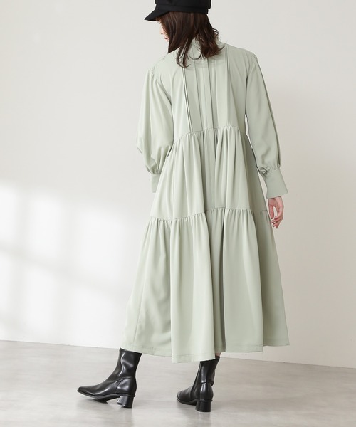 N.(N. Natural Beauty Basic)(エヌエヌナチュラルビューティーベーシック)の「【S Size Line】◆ピンタックティアードワンピース(ワンピース・レディース・オフホワイト/ブラック/ライトグリーン・SMALL/MEDIUM)」の12枚目の写真