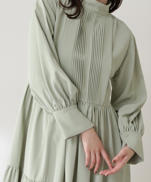 N.(N. Natural Beauty Basic)(エヌエヌナチュラルビューティーベーシック)の「【S Size Line】◆ピンタックティアードワンピース(ワンピース・レディース・オフホワイト/ブラック/ライトグリーン・SMALL/MEDIUM)」の7枚目の写真