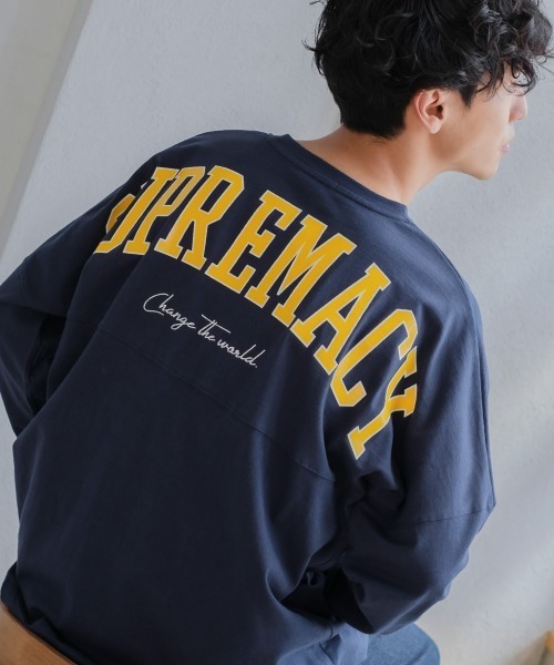 improves（インプローブス）の「ヘビーウェイト バックプリント ロゴ ビッグ フットボール ロンT（Tシャツ/カットソー・メンズ・ネイビー/グレー/オフホワイト/グリーン/チャコール・MEDIUM/LARGE）」の5枚目の写真