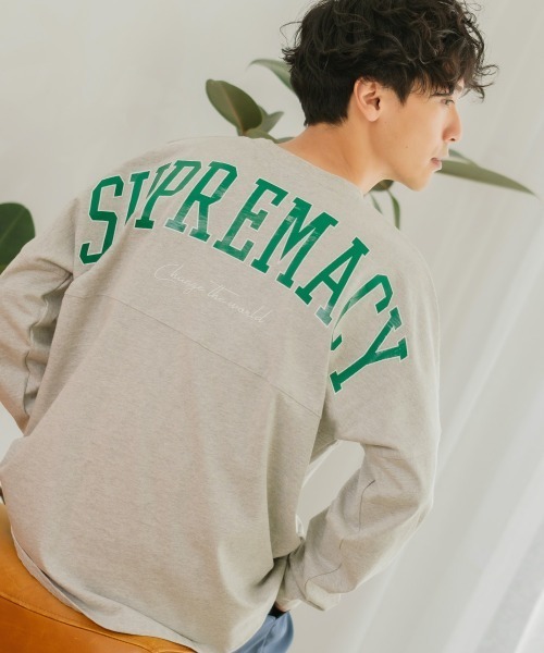 improves（インプローブス）の「ヘビーウェイト バックプリント ロゴ ビッグ フットボール ロンT（Tシャツ/カットソー・メンズ・ネイビー/グレー/オフホワイト/グリーン/チャコール・MEDIUM/LARGE）」の3枚目の写真