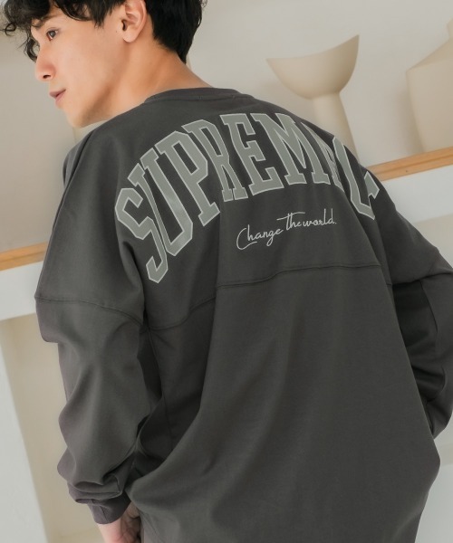 improves（インプローブス）の「ヘビーウェイト バックプリント ロゴ ビッグ フットボール ロンT（Tシャツ/カットソー・メンズ・ネイビー/グレー/オフホワイト/グリーン/チャコール・MEDIUM/LARGE）」の4枚目の写真