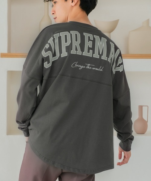 improves（インプローブス）の「ヘビーウェイト バックプリント ロゴ ビッグ フットボール ロンT（Tシャツ/カットソー・メンズ・ネイビー/グレー/オフホワイト/グリーン/チャコール・MEDIUM/LARGE）」の10枚目の写真