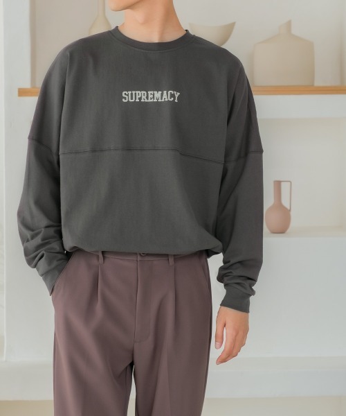 improves（インプローブス）の「ヘビーウェイト バックプリント ロゴ ビッグ フットボール ロンT（Tシャツ/カットソー・メンズ・ネイビー/グレー/オフホワイト/グリーン/チャコール・MEDIUM/LARGE）」の7枚目の写真