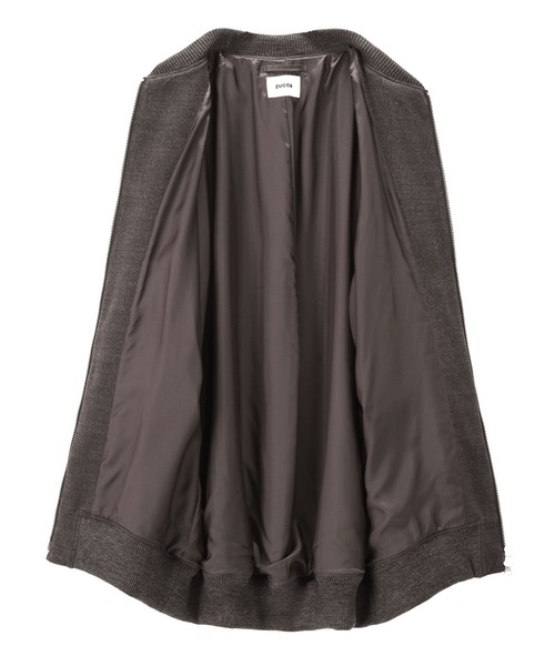 ズッカ　PEツイード　コクーンコート　ノーカラーコート　ブラック　M ZUCCa（ズッカ）の「PEツイード/コクーンコート（ノーカラーコート