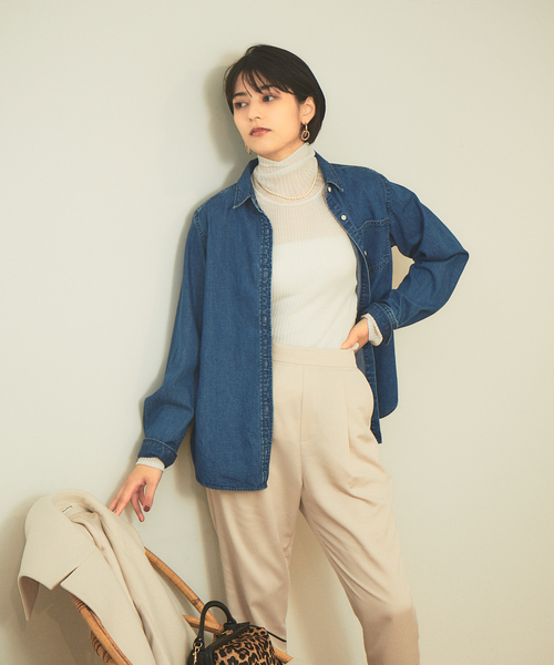 Rouge vif(ルージュヴィフ)の「シアーリブニット(ニット/セーター・レディース・ホワイト/ブラック・フリー)」の15枚目の写真