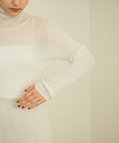 Rouge vif(ルージュヴィフ)の「シアーリブニット(ニット/セーター・レディース・ホワイト/ブラック・フリー)」の18枚目の写真