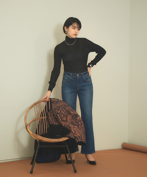 Rouge vif(ルージュヴィフ)の「シアーリブニット(ニット/セーター・レディース・ホワイト/ブラック・フリー)」の14枚目の写真